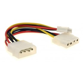 Cable Divisor Y de Alimentación Interna Molex a Molex y Floppy (20 cm)