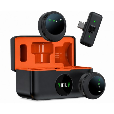 Microfono Inalambrico Corbatero Doble De Solapa Seisa EJ-B6129 Con Receptor USB-C Android Apple iPhone