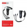 Cargador Usb 12v Para Auto Con Cable De Carga Usb C Micro Usb Lightning Tranyoo T-C23