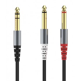 Cable De Audio Estereo Plug Jack 6.35mm A 2 Plug 6.35mm L Y R XC-S5014