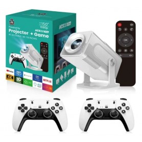 Proyector Smart HCS350 PRO Con Videojuegos Y 2 Joysticks Inalambricos