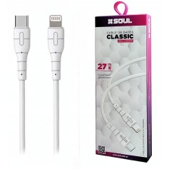 Cable Cargador USB-C Type-C Tipo-C a Lightning Apple Soul 27W (USB-PD27TL) 1mt