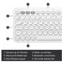 Teclado Bluetooth Logitech K380s Multidispositivos Android iOS Blanco 920-011784