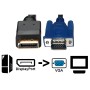 Cable DisplayPort Macho a VGA Macho1.8mts (No Es Bidireccional)