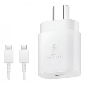 Cargador Samsung Original Carga Rapida 25w Con Cable Tipo C Blanco