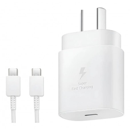 Cargador Samsung Original Carga Rapida 25w Con Cable Tipo C Blanco