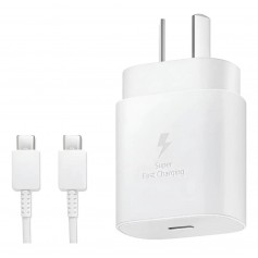 Cargador Samsung Original Carga Rapida 25w Con Cable Tipo C Blanco