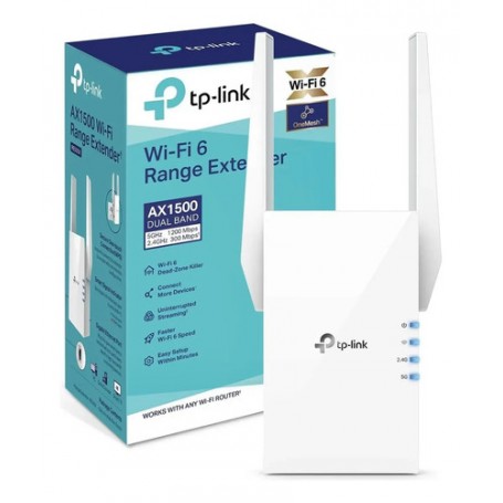 Repetidor Amplificador Wi-Fi Extensor Tp-Link RE505X AX1500 Dual Band 2.4Ghz 5Ghz Wi-Fi 6