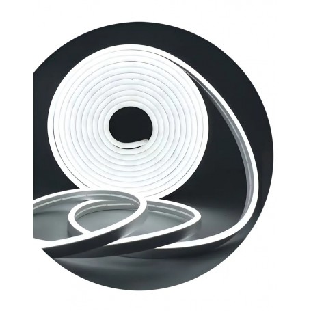 Tira De Led Neon Blanco Frio 5mts 12v Con Fuente De Alimentacion