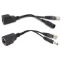 Kit De Cables Inyector Y Divisor PoE Pasivo RJ45 Con Jack DC 5.5x2.1mm (Par)