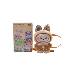 Mini Ventilador Labubu Recargable Collar Usb C Beige
