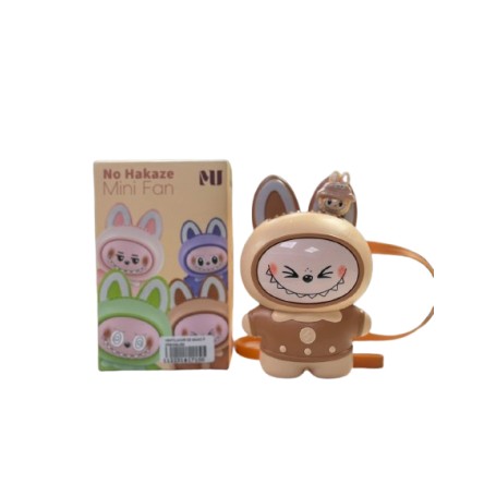 Mini Ventilador Labubu Recargable Collar Usb C Beige