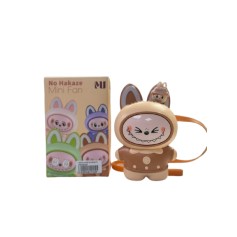 Mini Ventilador Labubu Recargable Collar Usb C Beige