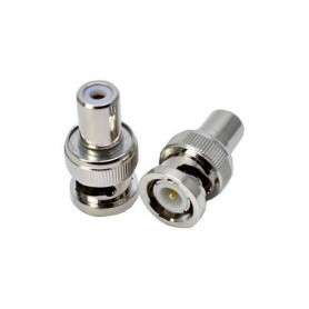 FICHA ADAPTADOR BNC MACHO A RCA HEMBRA CAMARAS SEGURIDAD