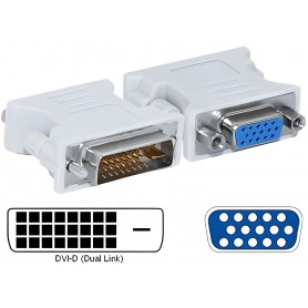 ADAPTADOR DVI-D MACHO 24+1 DUAL LINK A VGA HEMBRA