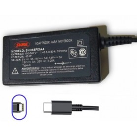Cargador Shure SH 065FIXAA Para Notebook USB-C Type-C Tipo-C 20V 2.25A 45W