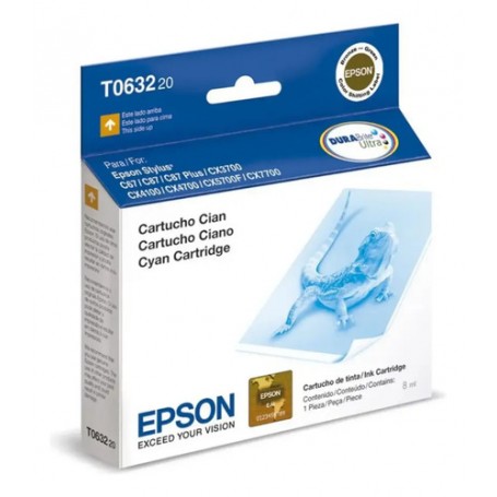 Cartucho Epson Original 632 T063220 Cyan Cian C67 C87 Cx3700