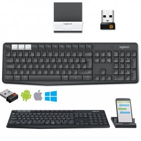 Teclado Bluetooth Y Usb Logitech K375S Multi Device Con Base Para Celulares