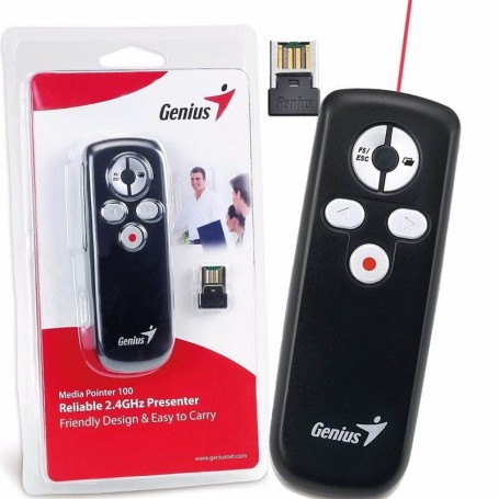 Presentador Power Point Con Laser Genius Media Pointer 100 Wireless