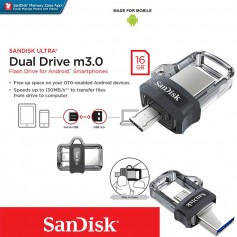 Pen Drive 16Gb Sandisk Dual Drive Otg Micro Usb Y Usb 3.0