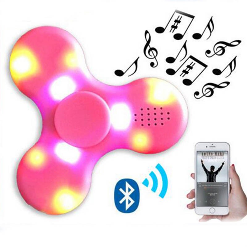 Fidget Spinner Hand Luz Led Parlante 