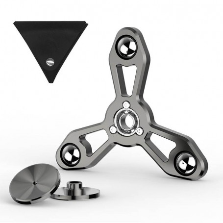 Fidget Spinner Pro Alta Gama Metal Ultra Rapido Ezoon 3 Puntas Gris 3-5 Minutos Con Estuche Cuero