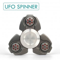 Fidget Spinner Pro Alta Gama Metal Ultra Rapido Ufo 1-5 Minutos Sonido Al Girar Estuche Metalico