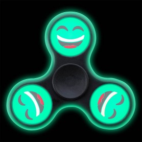 Fidget Spinner Pro Alta Gama Emoji Brilla En La Oscuridad Con Sticker Intercambiables