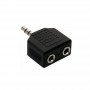 Adaptador Mini Plug 3.5mm Stereo Macho A 2 Mini Plug 3.5mm Hembra Conecta 2 Auriculares