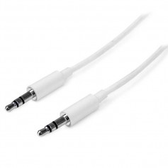 Cable Audio Mini Plug 3.5 M/M 1Mts Blanco Puresonic Auxiliar