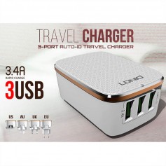 Cargador De Celular 3 Puertos Usb 3.4A Ldnio A3304