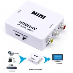 Adaptador Conversor Hdmi A Rca Av Audio Video Tv Pc