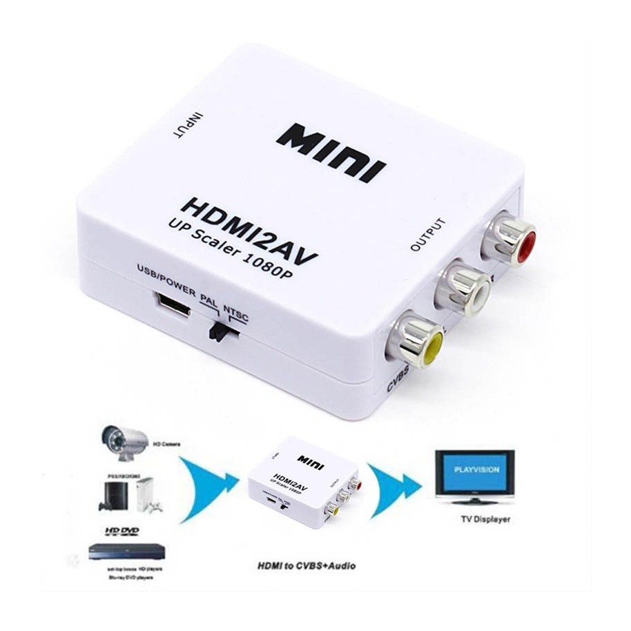 Mono retorta relajarse Adaptador Conversor Hdmi A Rca Av Audio Video Tv Pc