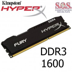 Memoria Ddr3 8Gb 1600 Kingston Hyperx Fury Black Hx316C10Fb/8