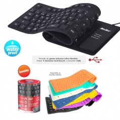 Teclado Ultra Flexible Negro Lavable Kolke Kt-103 Silicona Enrollable Usb