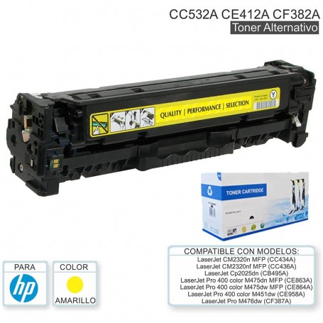 Toner Alternativo Hp 305A Ce412A Ce412 Amarillo Pro 400 Color M451Dn M451Dw M451Nw M475Dw M475Dn Laserjet 300 Color Mfp M375Nw