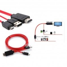 Adaptador Micro Usb A Hdmi H Mhl Samsung Galaxy Pin Tipo A