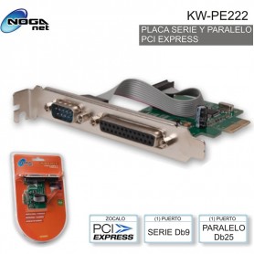 PLACA PCI-e A PARALELO SERIAL NOGA KW-PE222 DB9 DB25