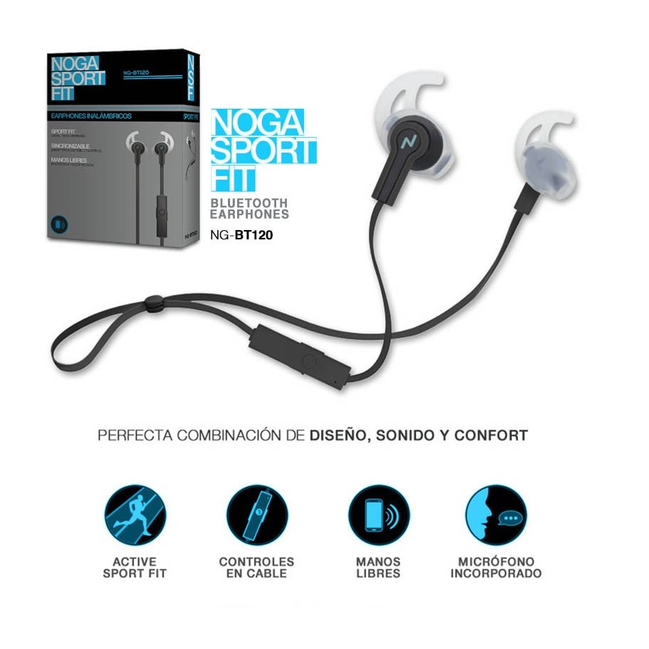 Auriculares Inalámbricos Bluetooth Deportivos con Control de Cable con