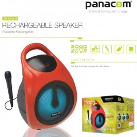 PARLANTE MULTIMEDIA PANACOM T50 SP-3050CM SD USB DISPLAY CON MICROFONO ROJO