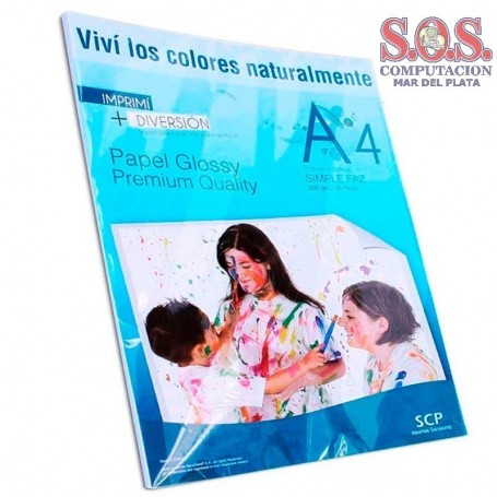 RESMA A4 FOTOGRAFICO SCP GLOSSY 200GR 40 HOJAS