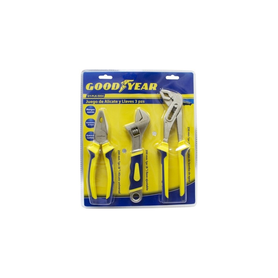 Set De 3 Piezas Goodyear Gy-plk-5004 Pinza Llave Pico Loro