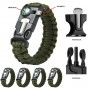 PULSERA PARACORD SUPERVIVENCIA CON BRUJULA SILBATO PEDERNAL Y NAVAJA YUZE NEGRA O VERDE