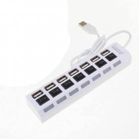 HUB USB 2.0 7 PUERTOS CON CORTE INDIVIDUAL JPK-638 BLANCO