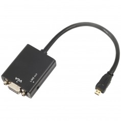 CONVERSOR MICRO HDMI A VGA CON AUDIO