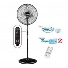 Ventilador De Pie Liliana 20 Comando Frontal Digital Remoto Repelente Rejilla Cromada Aspas Metalicas Vpcd20