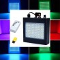 FLASH ESTROBOSCOPICO AUDIORRITMICO RGB CON PARLANTE 108 LED CONTROL REMOTO USB