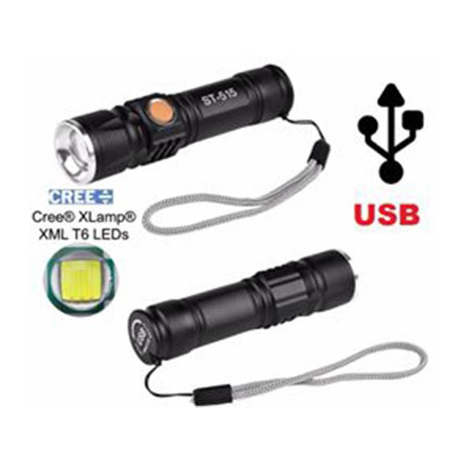 LINTERNA TACTICA LINTERNA LED RECARGABLE X USB ZOOM ALUMINIO