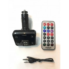 TRANSMISOR FM PARA AUTO MP3 MICROSD USB BLUETOOTH CON CONTROL CARGADOR 2A NOGA NG-25
