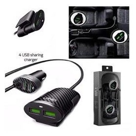 Cargador 12V Para Auto Con Cable Para Usb Trasero 4 Salidas Ldnio C502